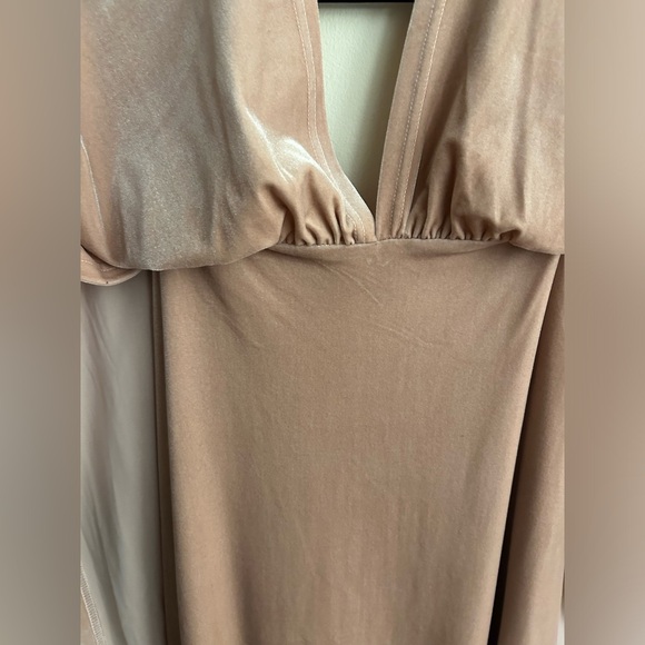 NWOT Reverly Micah Convertible Velvet Bridesmaid dress - X-small Blush long maxi - Picture 2 of 6